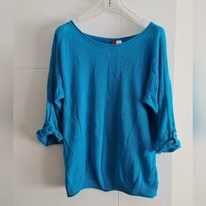 H&M 8 M 3/4 Slv Top 100% Cotton Mesh H&M Divided